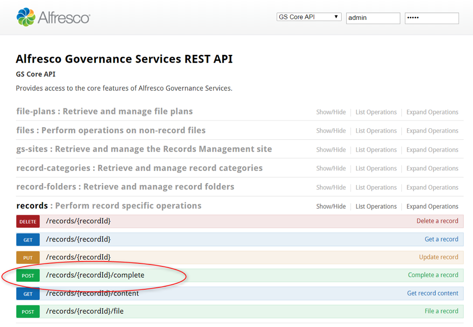 Governance services REST API