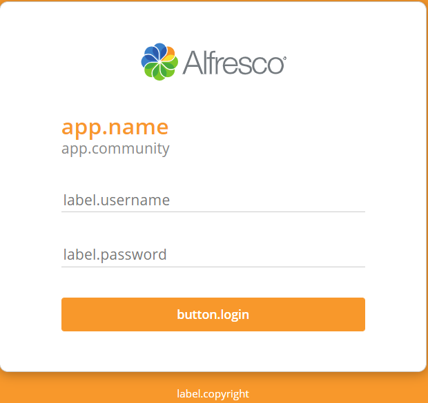 this is not the normal look of my Alfresco login page, "label.username" normally  "Username", label.password" normally "Password", and  "button.login" normally just "Sign in"
